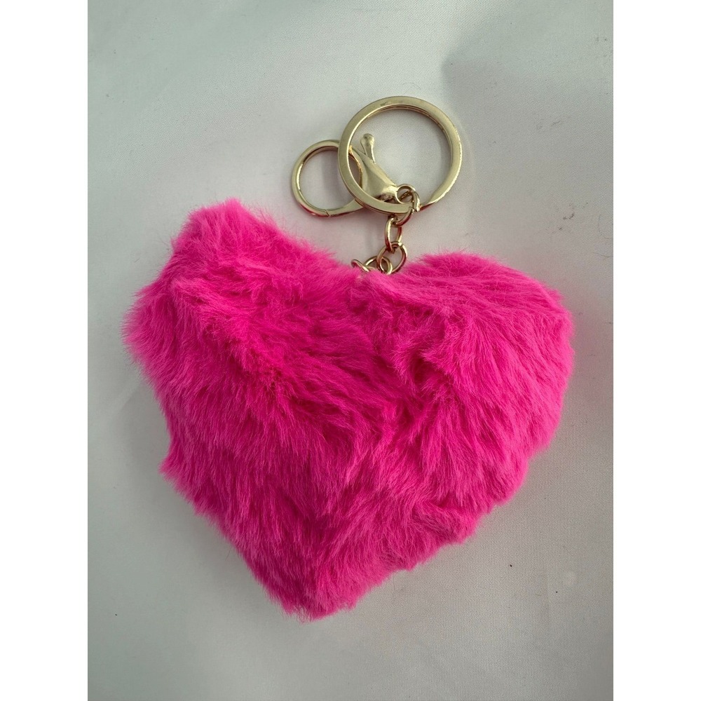 Heart Pom purse keychain
